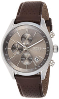 Buy Hugo Boss Mens Chronograph Quartz Leather Strap Grey Dial 44mm Watch - 1513476 in Pakistan