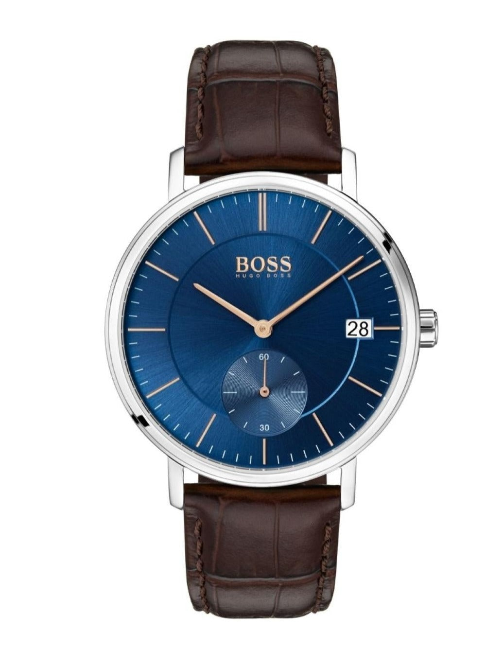 Buy Hugo Boss Grand Corporal Blue Dial Brown Leather Strap Watch for Men - 1513639 in Pakistan