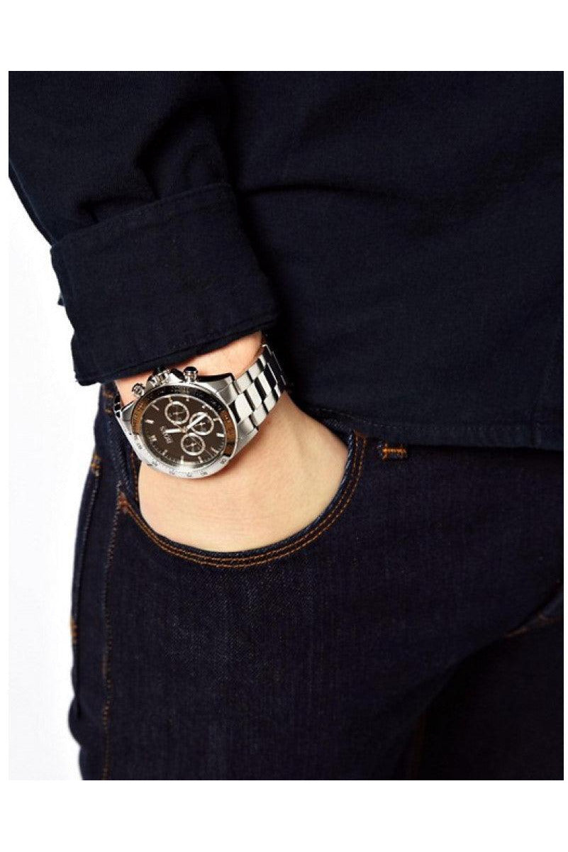 Buy Hugo Boss Mens Chronograph Quartz Stainless Steel Black Dial 46mm Watch - 1512965 in Pakistan