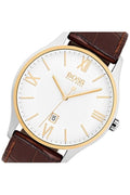 Buy Hugo Boss Mens Quartz Brown Leather Strap White Dial 43mm Watch - 1513486 in Pakistan