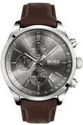 Buy Hugo Boss Mens Chronograph Quartz Leather Strap Grey Dial 44mm Watch - 1513476 in Pakistan