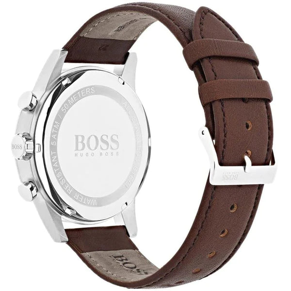 Buy Hugo Boss Mens Quartz Brown Leather Strap Black Dial 44mm Watch - 1513494 in Pakistan