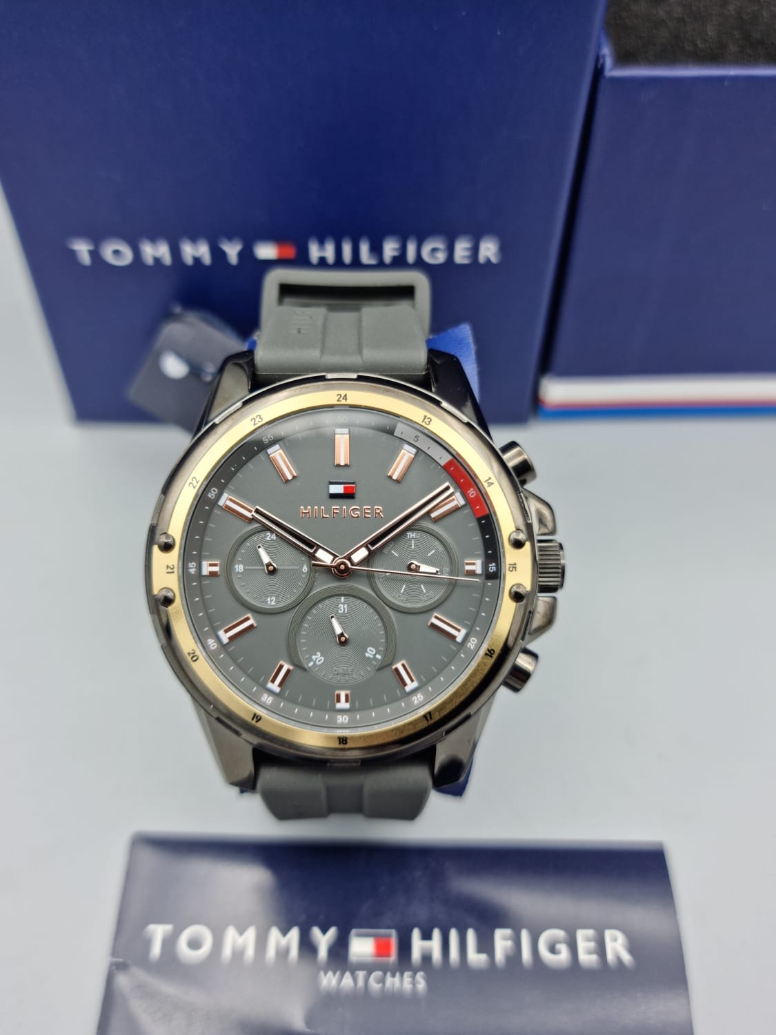 Buy Tommy Hilfiger Mens Quartz Silicone Strap Grey Dial 45mm Watch - 1791792 in Pakistan