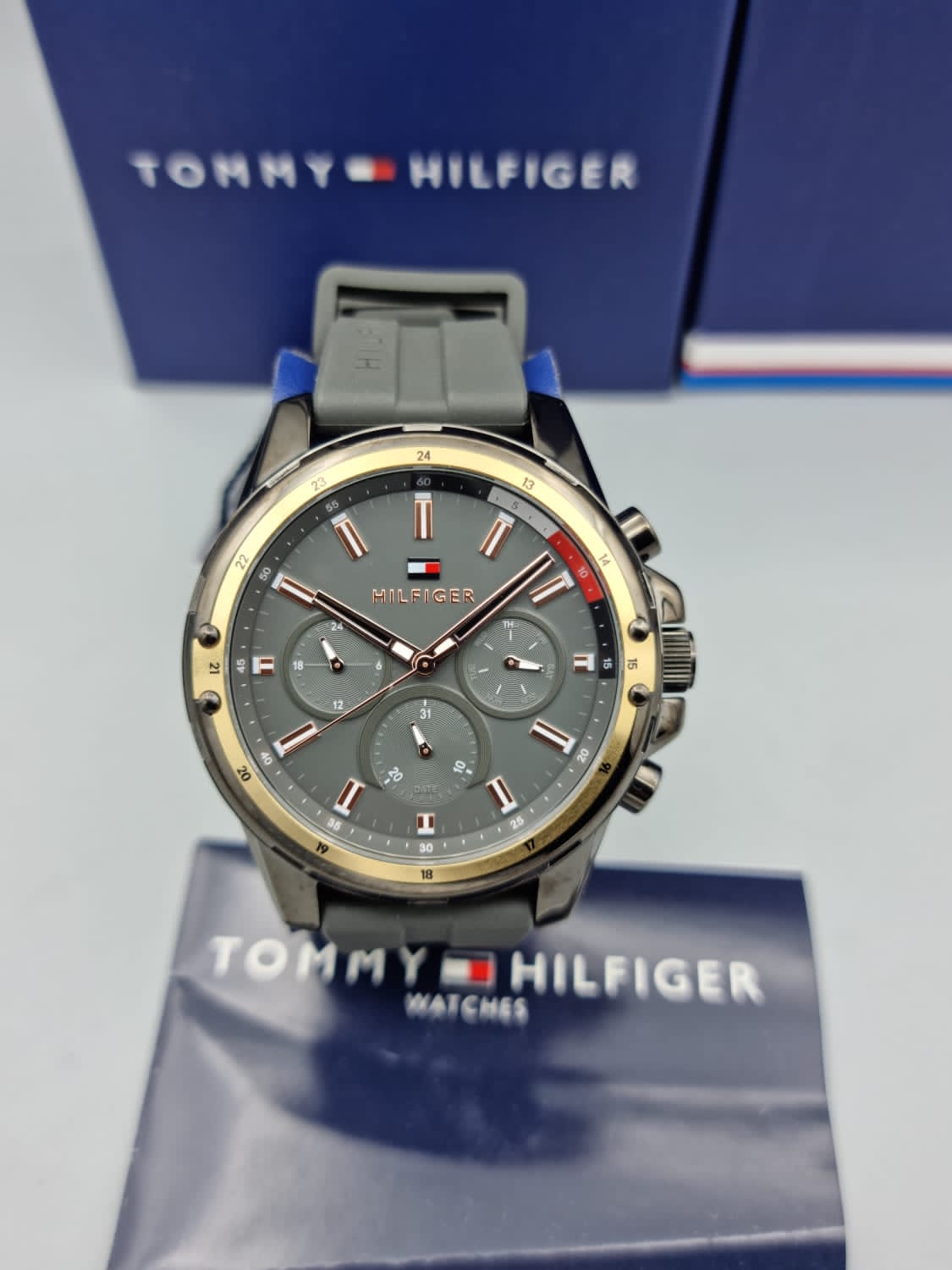 Buy Tommy Hilfiger Mens Quartz Silicone Strap Grey Dial 45mm Watch - 1791792 in Pakistan