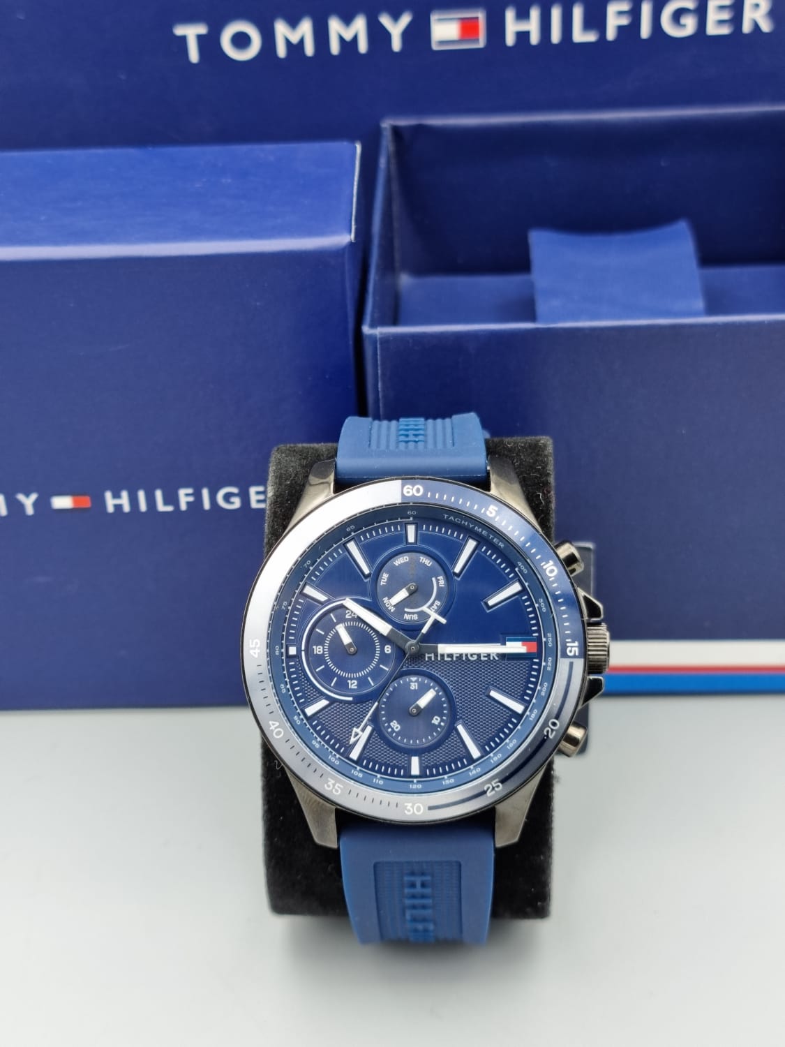 Buy Tommy Hilfiger Mens Quartz Silicone Strap Blue Dial 46mm Watch - 1791721 in Pakistan