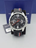 Buy Tommy Hilfiger Mens Quartz Silicone Strap Black Dial 46mm Watch - 1791473 in Pakistan