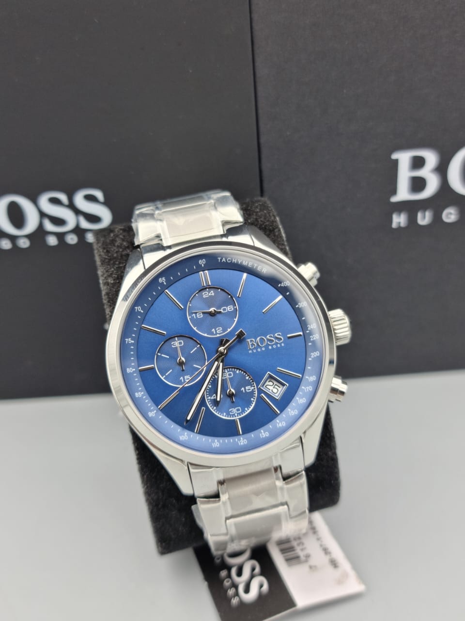 Buy Hugo Boss Mens Chronograph Quartz Stainless Steel Blue Dial 44mm Watch - 1513478 in Pakistan