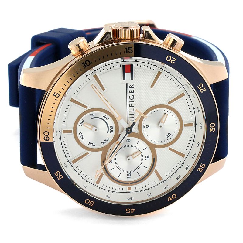 Buy Tommy Hilfiger Mens Quartz Silicone Strap White Dial 46mm Watch - 1791778 in Pakistan