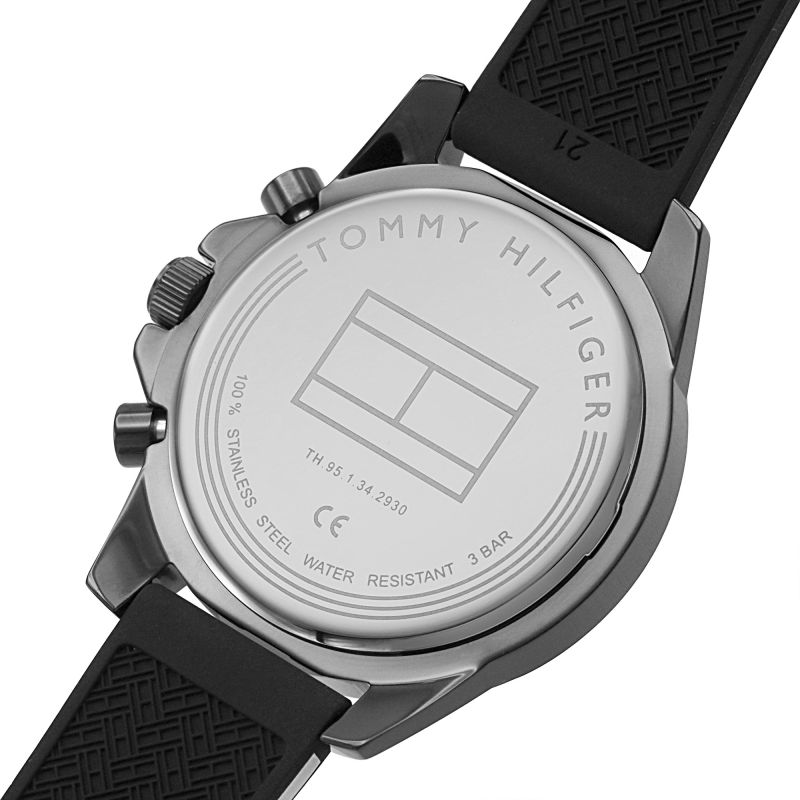 Buy Tommy Hilfiger Mens Quartz Silicone Strap Black Dial 45mm Watch - 1791793 in Pakistan