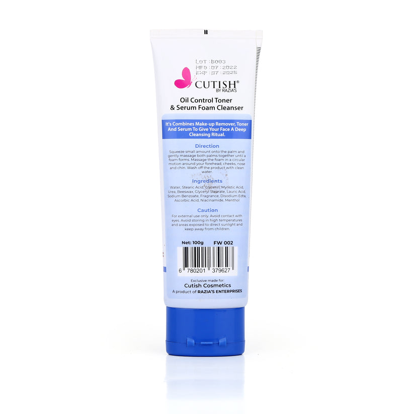 Buy Cutish Oil Control Toner & Serum Facial Foam in Pakistan