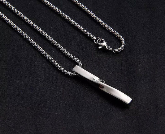 Buy Orb & Gravel Twisted Bar Chain - Silver in Pakistan