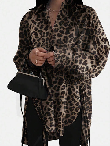 Buy SHEIN INAWLY Women's Casual Batwing Long Sleeve Loose Leopard Print Blouse Women Shirt in Pakistan