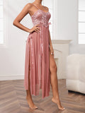 Buy SHEIN Knot Detail Split Thigh Lace Slip Dress in Pakistan