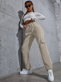 Buy SHEIN Knot Waist Flap Pocket Cargo Pants in Pakistan
