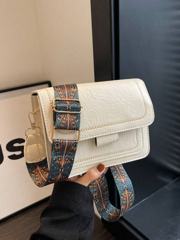 Buy SHEIN Korean Style Retro Simple Small Square Shoulder Bag For Women, Autumn And Winter 2023 New Arrival, Commuter Bag With Wide Shoulder Strap, Crossbody Bag in Pakistan