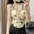 Buy Florea - Floral Asymmetrical Camisole Top - Beige in Pakistan