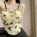 Buy Florea - Floral Asymmetrical Camisole Top - Beige in Pakistan