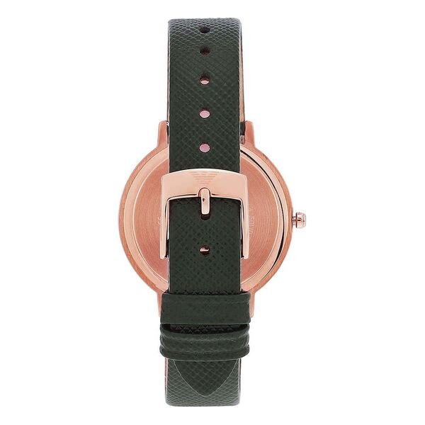 Buy Emporio Armani Women's Quartz Green Leather Strap Mother Of Pearl Dial 32mm Watch AR11150 in Pakistan