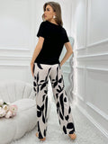 Buy SHEIN Ladies' Simple & Fashionable Casual Short Sleeve Top & Pants Pajama Set in Pakistan