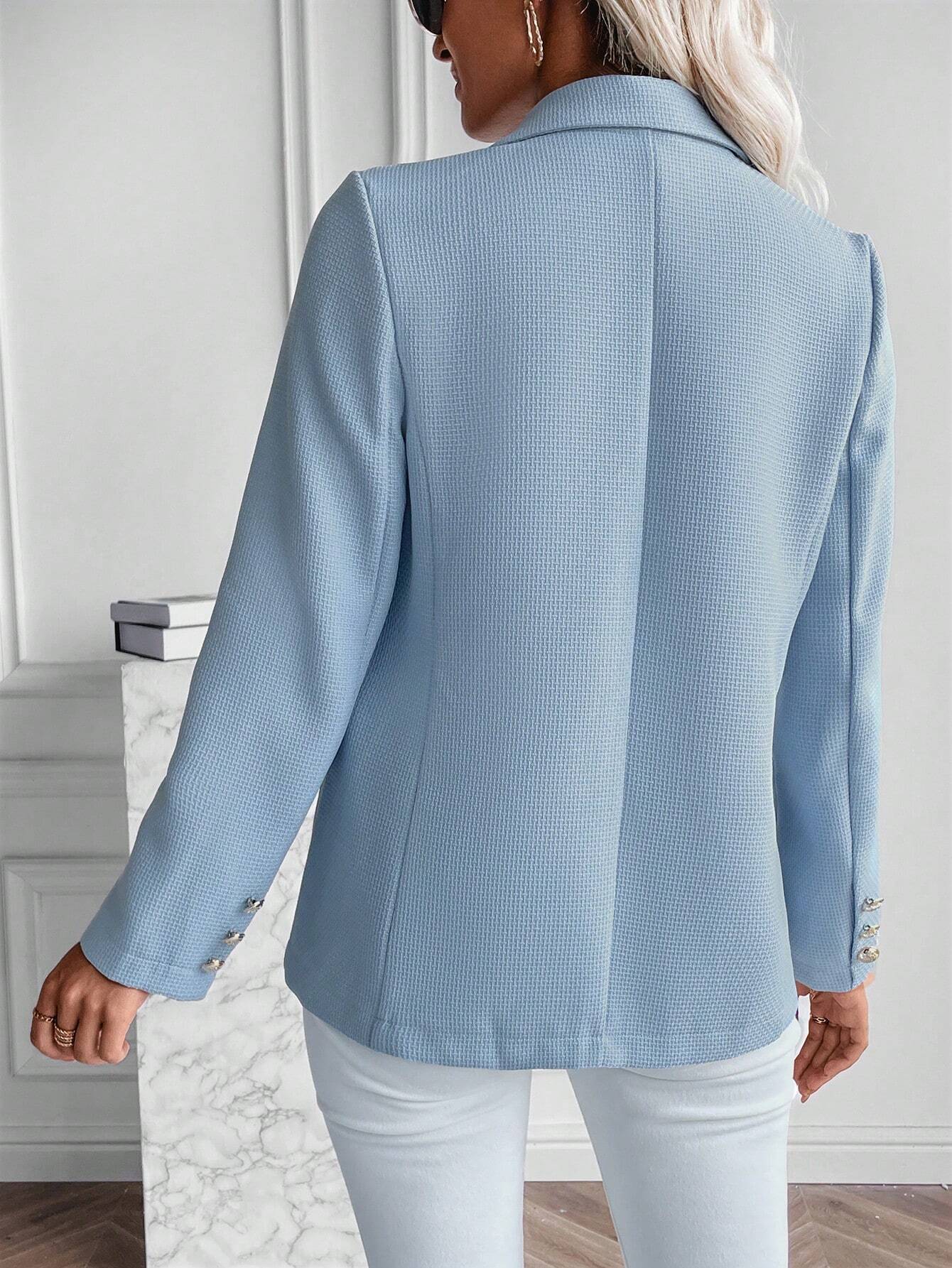 Buy SHEIN Lapel Neck Double Button Blazer in Pakistan