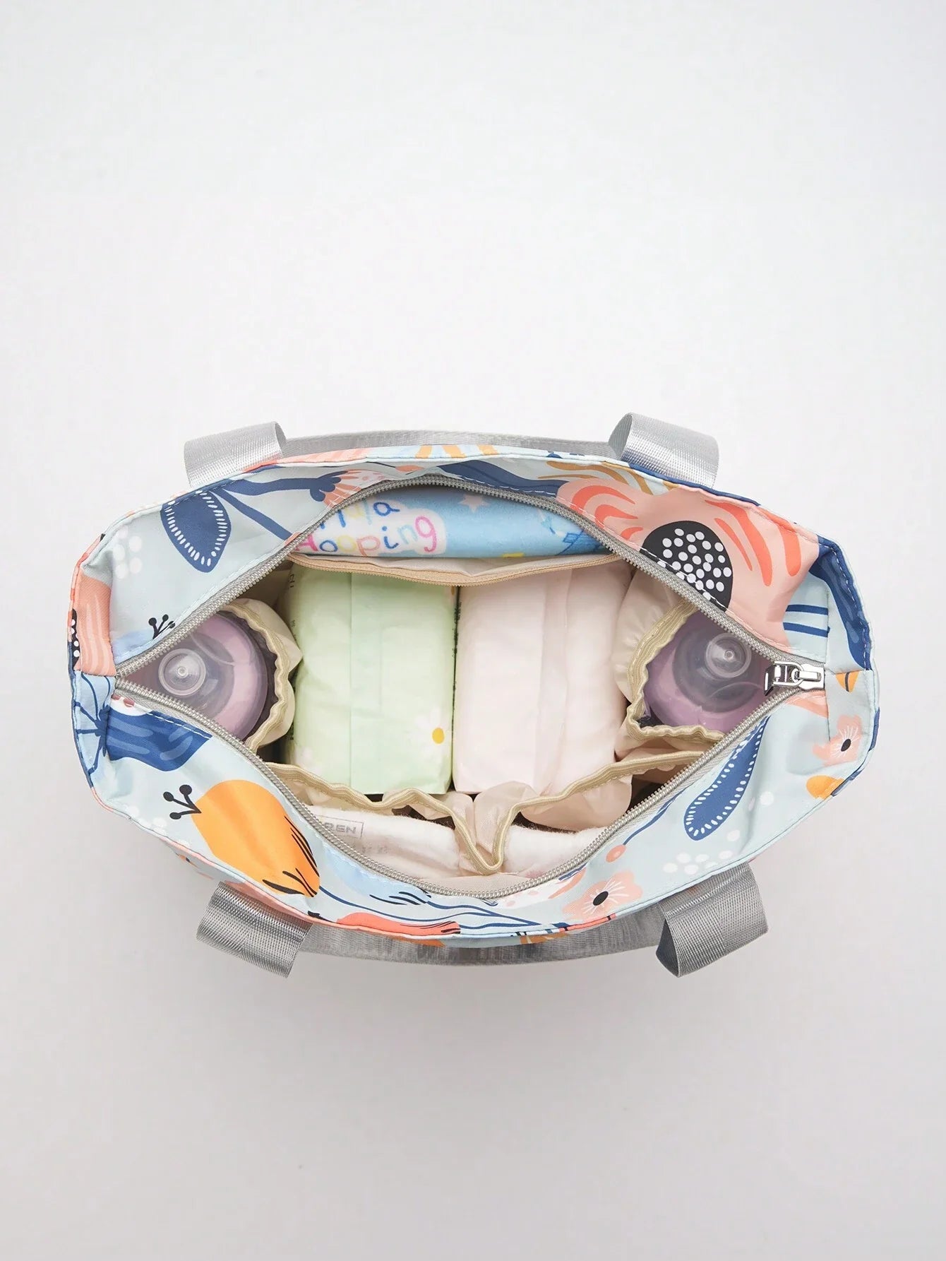 Buy SHEIN Large Capacity Printed Maternity Diaper Bag Handbag Shoulder Bag With Bottle Holder For Baby Care in Pakistan