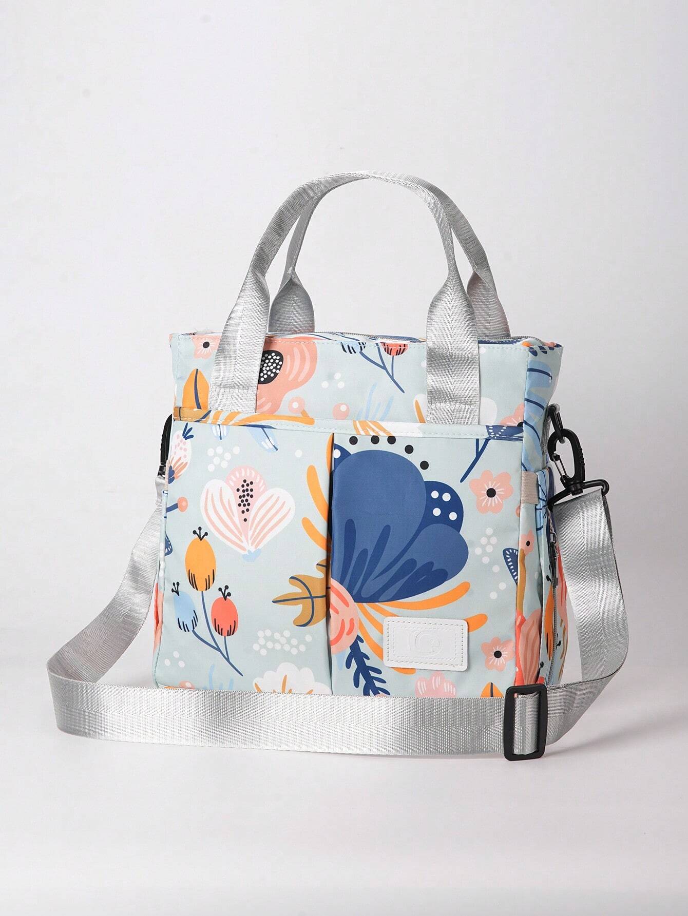 Buy SHEIN Large Capacity Printed Maternity Diaper Bag Handbag Shoulder Bag With Bottle Holder For Baby Care in Pakistan