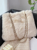 Buy SHEIN Lightweight,Business Casual Fuzzy Shoulder Tote Bag in Pakistan