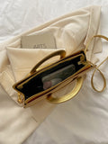 Buy SHEIN Lightweight,Business Casual Metallic Crocodile Embossed Top Ring Square Bag in Pakistan