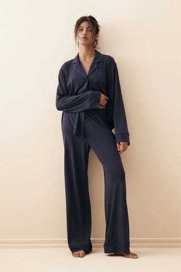 Buy Cloud Linen Pajama Set - Navyblue in Pakistan