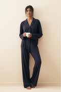 Buy Cloud Linen Pajama Set - Navyblue in Pakistan