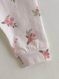 Buy SHEIN Loomiva Newborn Baby Floral Print Soft Knitted Crew Neck Short Sleeve Romper With Elastic Waist Pants 2Pcs Set in Pakistan