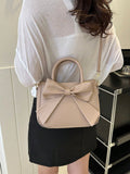 Buy SHEIN Luxurious Bow Decor Handbag - Women's Double Handle Purse, Small Faux Leather Crossbody Bag for Fashionable Women in Pakistan