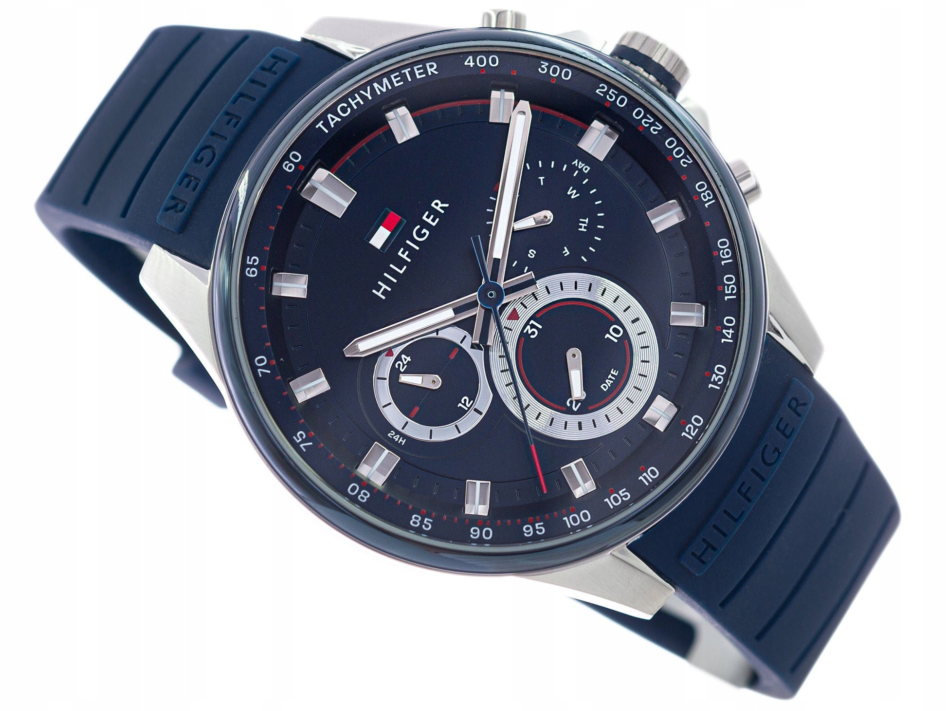 Buy Tommy Hilfiger Max Blue Dial Blue Rubber Strap Watch for Men - 1791970 in Pakistan