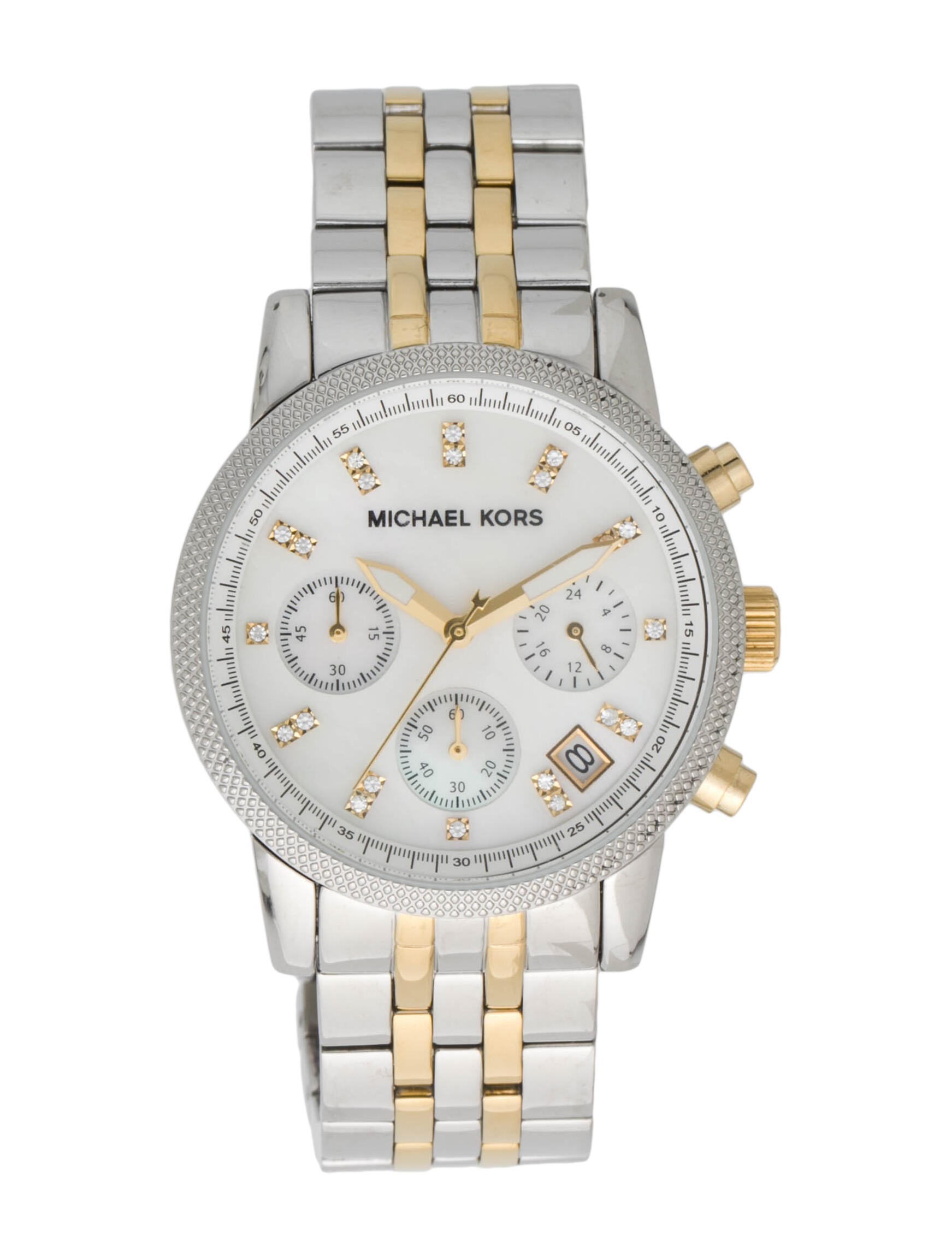 Buy Michael Kors Jet Set Chronograph White Dial Two-tone Strap Ladies Watch - Mk5057 in Pakistan