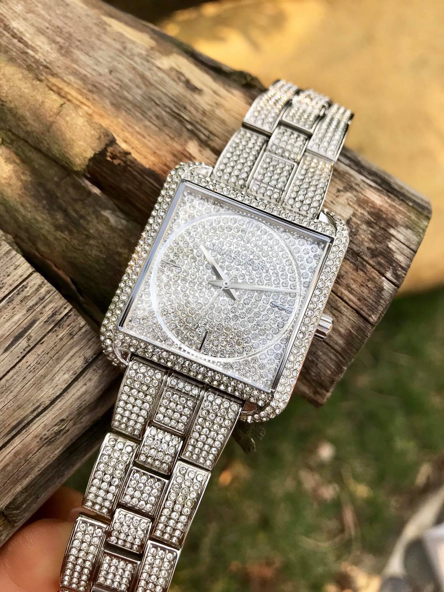 Buy Michael Kors Square Lake Pave Silver Diamonds Dial Women's Watch - Mk3662 in Pakistan