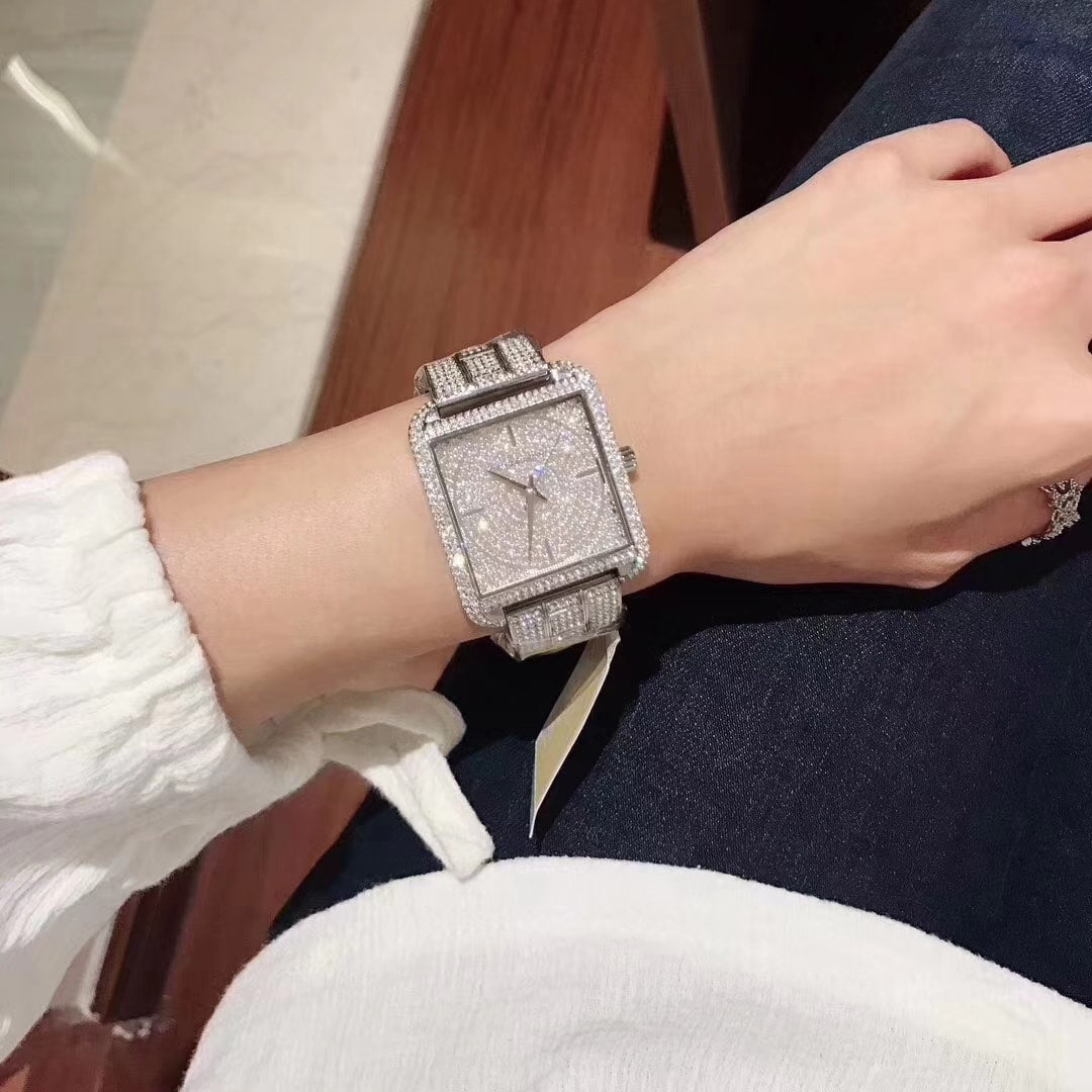 Buy Michael Kors Square Lake Pave Silver Diamonds Dial Women's Watch - Mk3662 in Pakistan