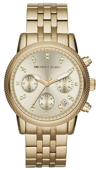 Buy Michael Kors Ritz Chronograph Gold Dial Gold Stainless Steel Strap Ladies Watch - Mk5676 in Pakistan