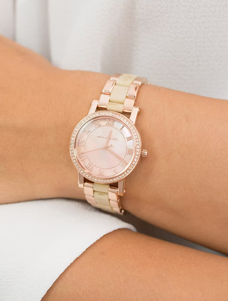 Buy Michael Kors Petite Norie Mother of Pearl Dial Gold Stainless Steel Womens Watch - Mk3700 in Pakistan
