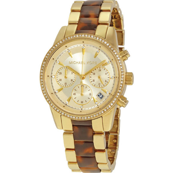 Buy Michael Kors Ritz Gold Dial Two Tone Steel Strap Watch for Women - MK6322 in Pakistan
