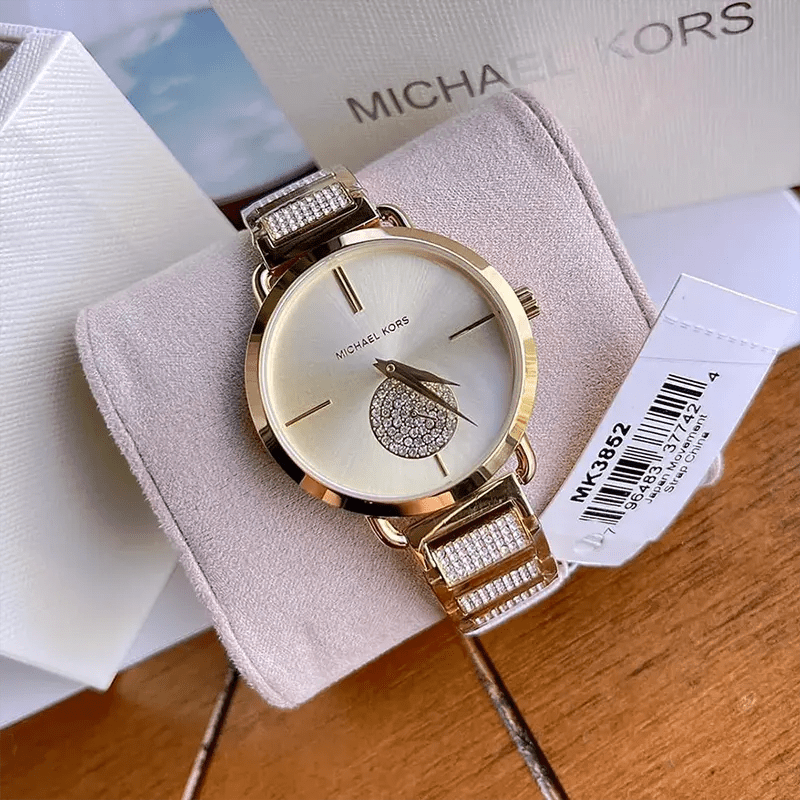 Buy Michael Kors Portia Pave Gold Dial Gold Stainless Steel Strap Ladies Watch - Mk3852 in Pakistan