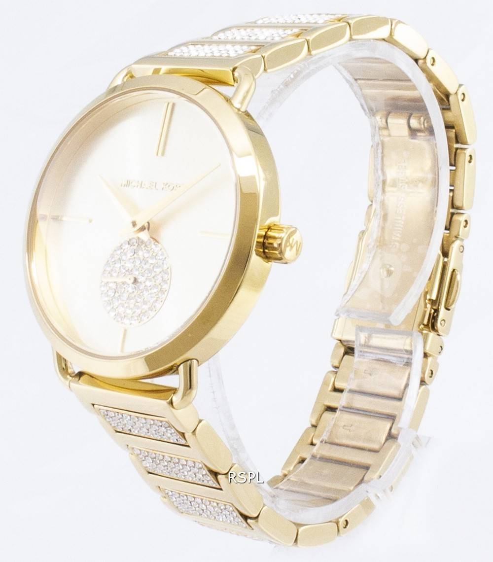 Buy Michael Kors Portia Pave Gold Dial Gold Stainless Steel Strap Ladies Watch - Mk3852 in Pakistan