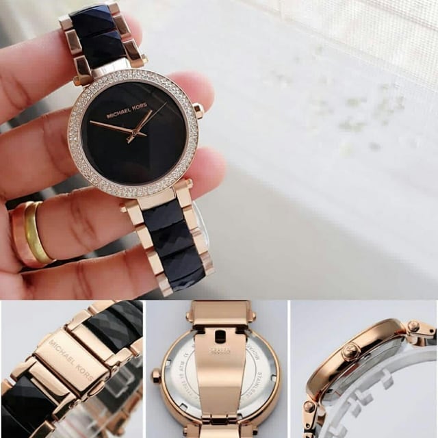 Buy Michael Kors Women's Parker Black Dial Two Tone Stainless Steel Strap Watch MK6414 in Pakistan