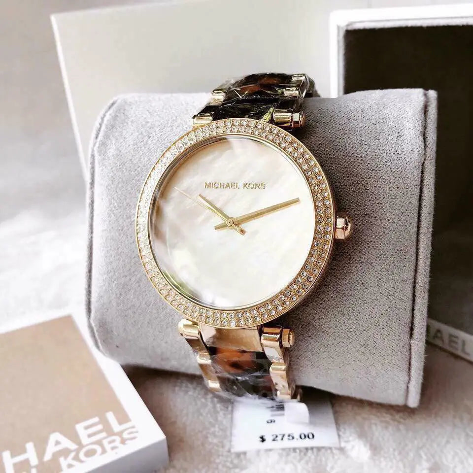 Buy Michael Kors Parker Mother Of Pearl Dial Two Tone Stainless Steel Strap Women's Watch - Mk6518 in Pakistan