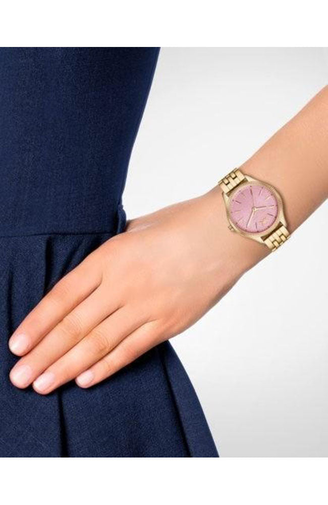 Buy Michael Kors Lexington Quartz Pink Dial Gold Steel Strap Ladies Watch - Mk6640 in Pakistan