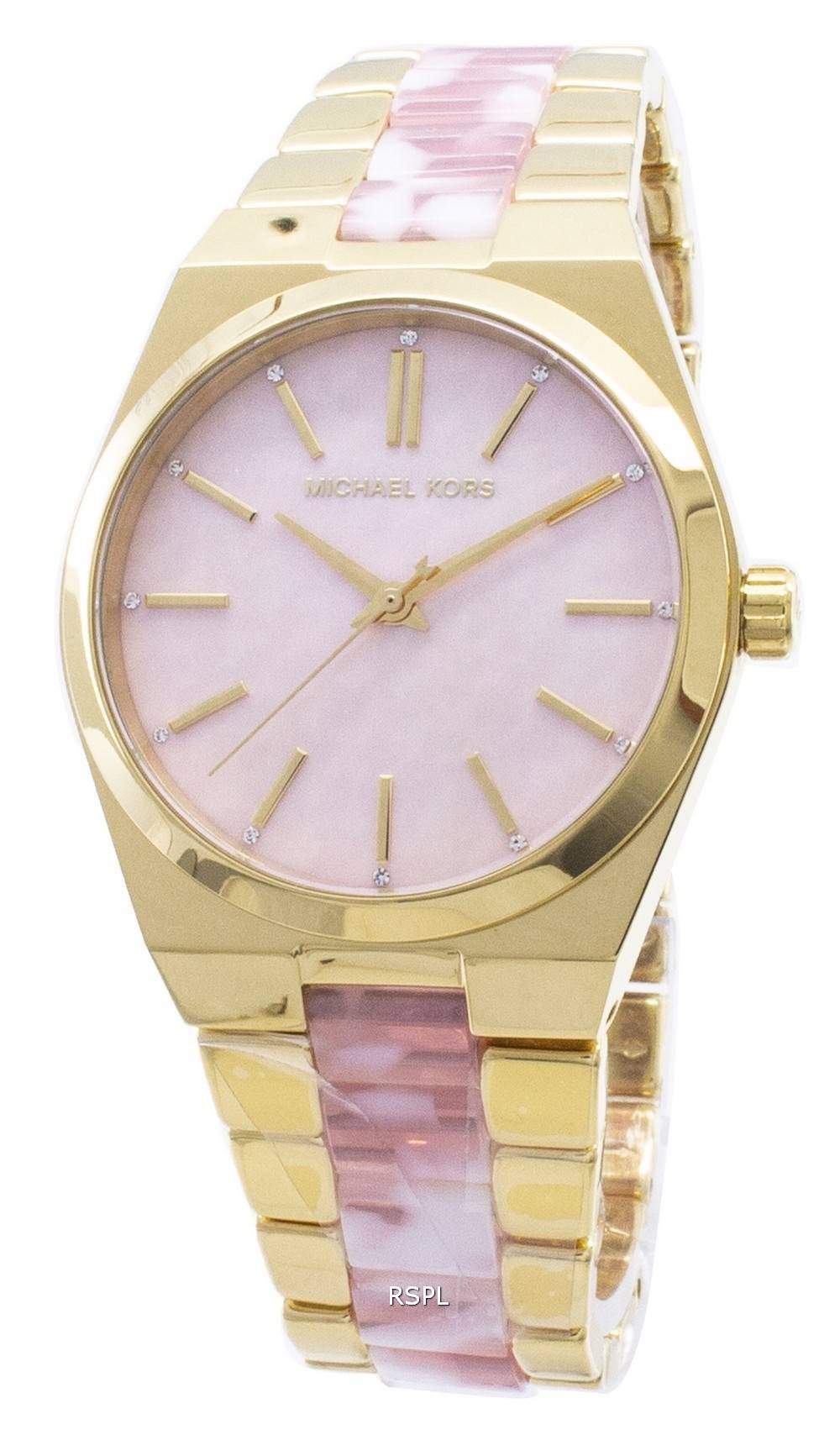 Buy Michael Kors Channing Pink Dial Two Tone Steel Strap Watch for Women - MK6650 in Pakistan