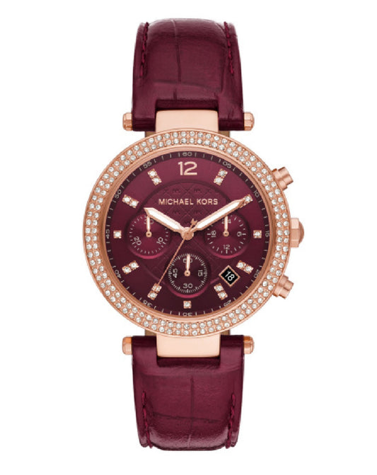 Buy Michael Kors Mini Parker Red Dial Red Leather Strap Ladies Watch - Mk6451 in Pakistan