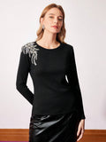 Buy SHEIN MOTF PREMIUM BEADED EMBROIDERY TOP in Pakistan