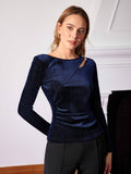 Buy SHEIN MOTF PREMIUM GLITTER CUTOUT TOP in Pakistan
