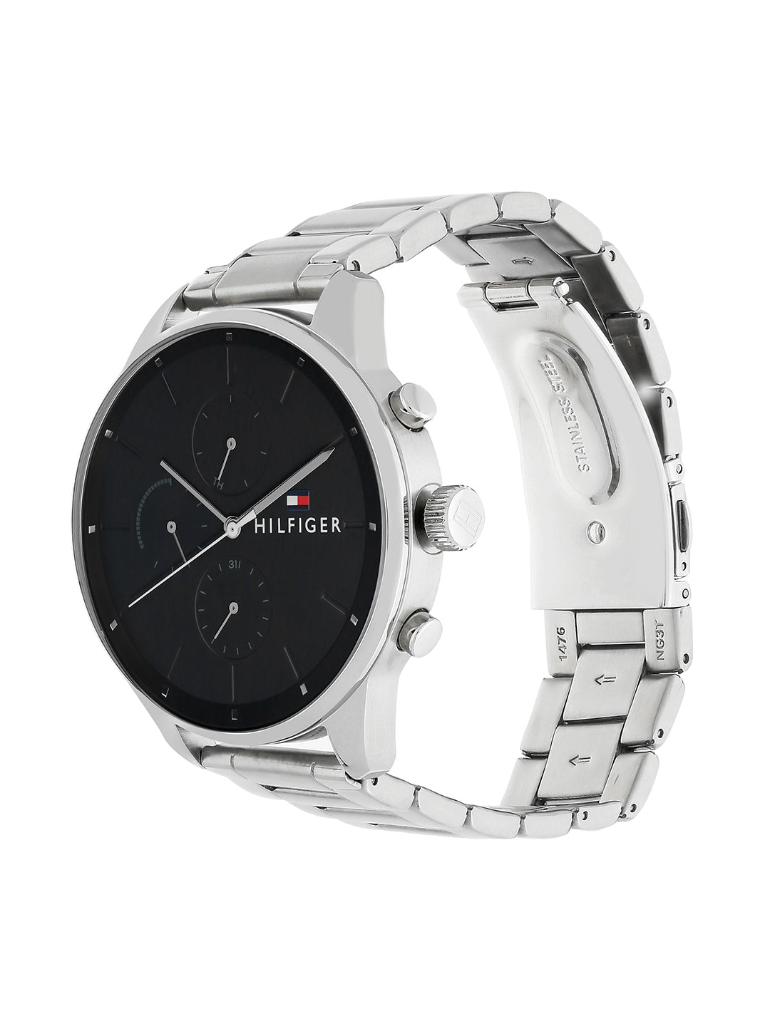 Buy Tommy Hilfiger Mens Quartz Stainless Steel Black Dial 44mm Watch - 1791485 in Pakistan