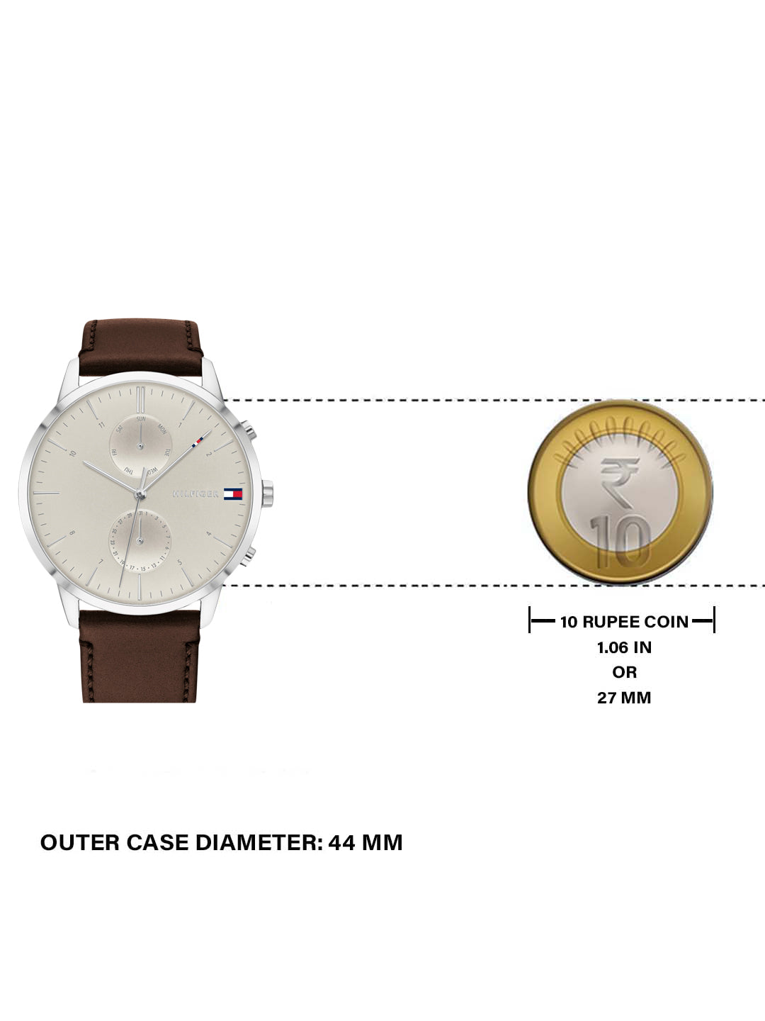Buy Tommy Hilfiger Evan White Dial Brown Leather Strap Watch for Men - 1710404 in Pakistan